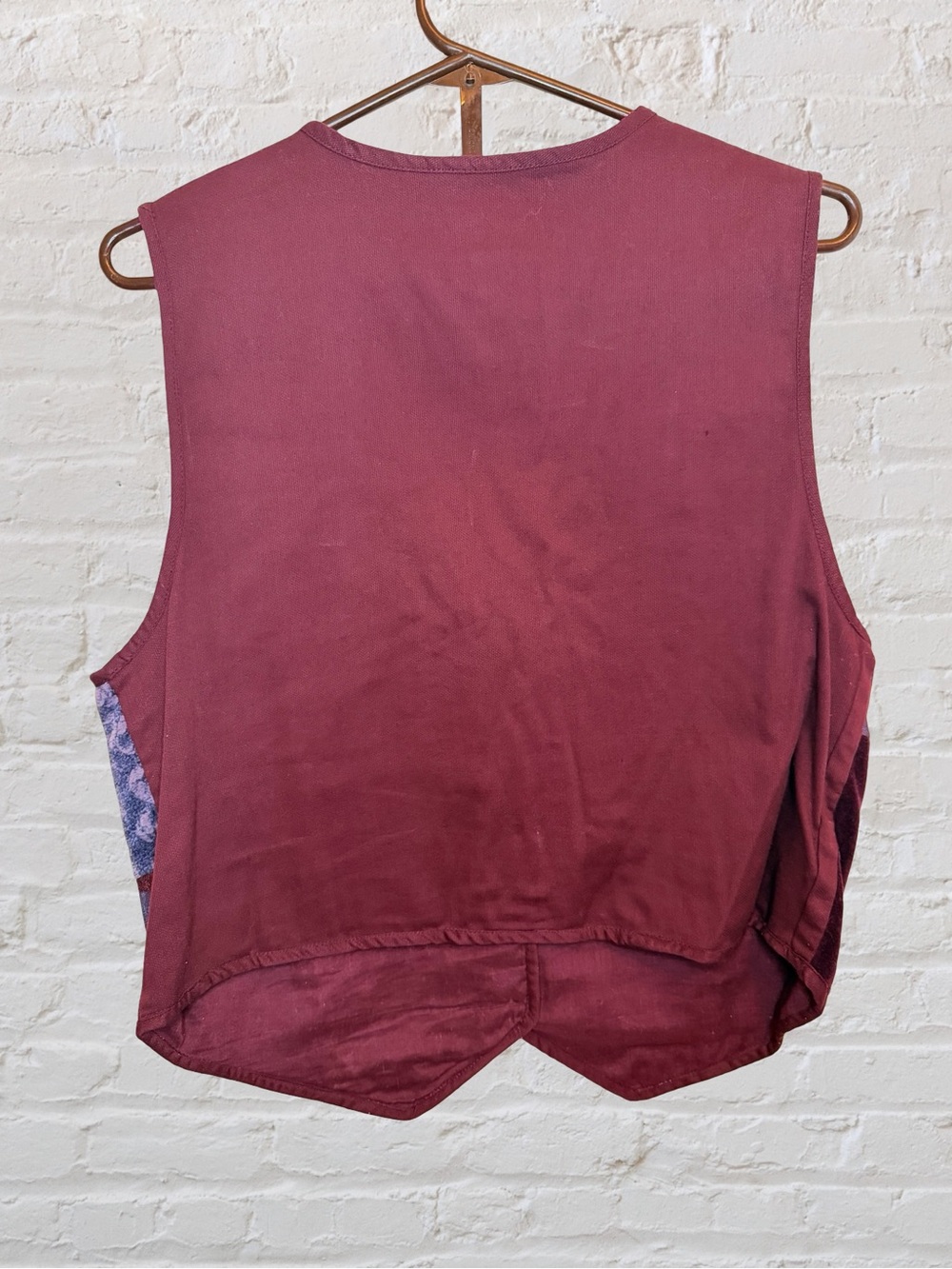 Vintage TanTrums Patchwork Tapestry Vest Burgundy Floral Dark Academia Size Med - Picture 4 of 6